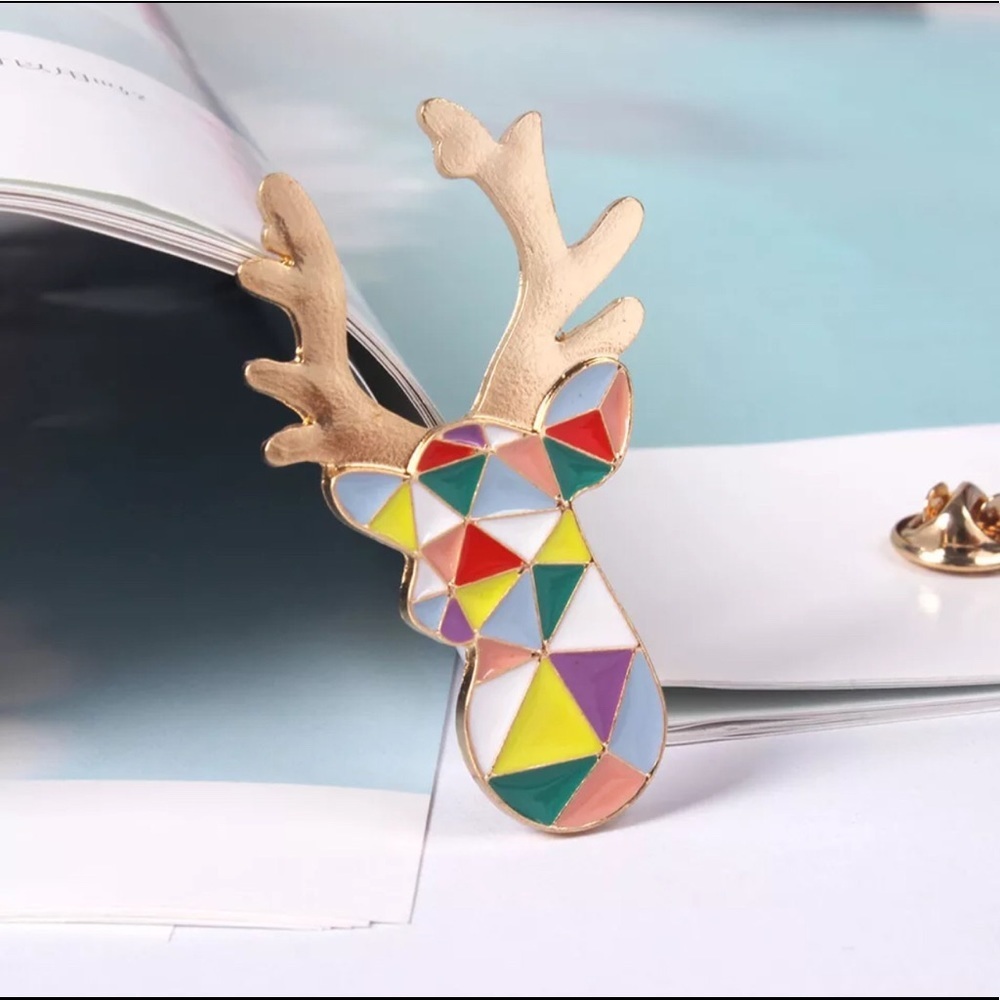 3/$23 Perfect Colorful Dear Enamel Pin Brooch - Picture 2 of 3
